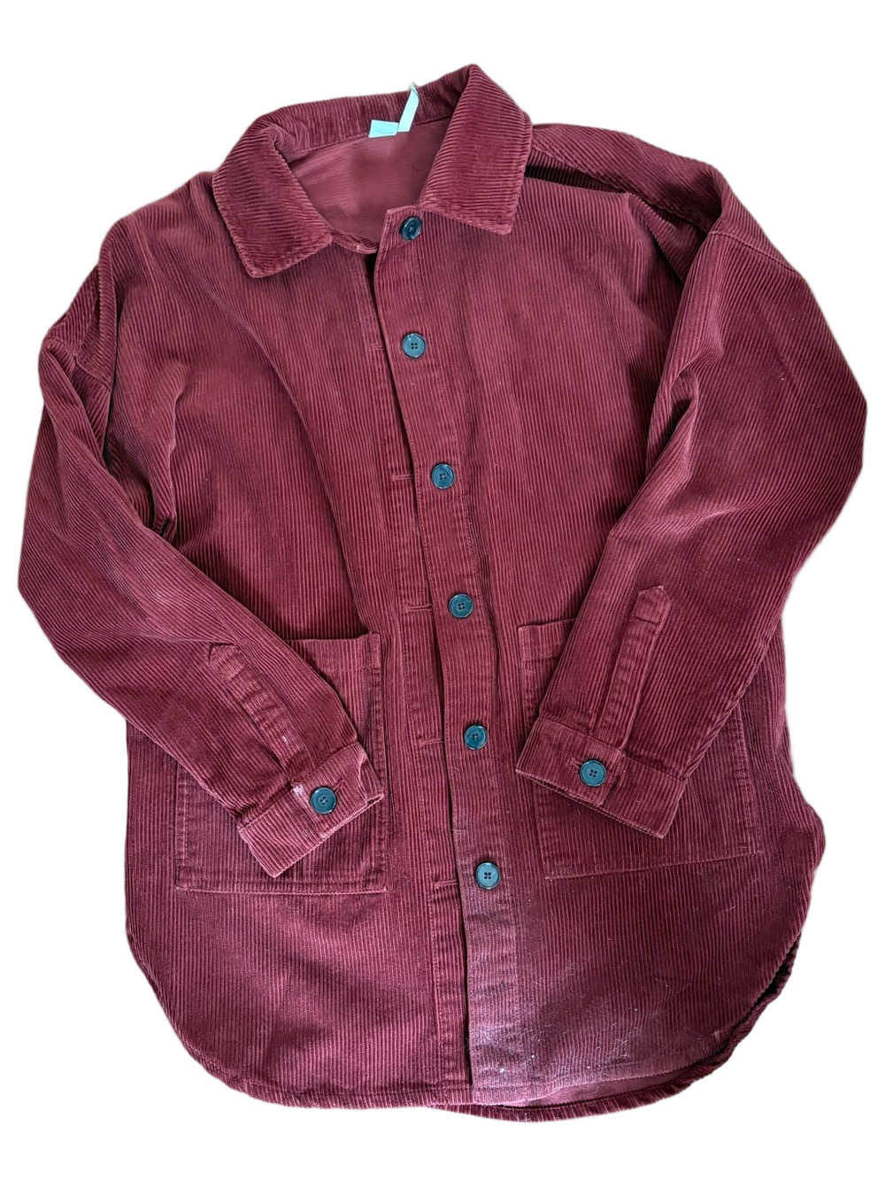 Simons Women's Corduroy Button-Front Jacket in Deep Burgundy